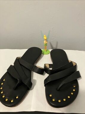 Women Black Leather Sandals